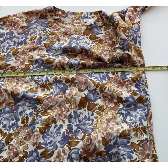 Vintage Evan Picone Vintage Women's Sz 12 Floral Button Up Blouse Long Sleeve - Picture 4 of 11
